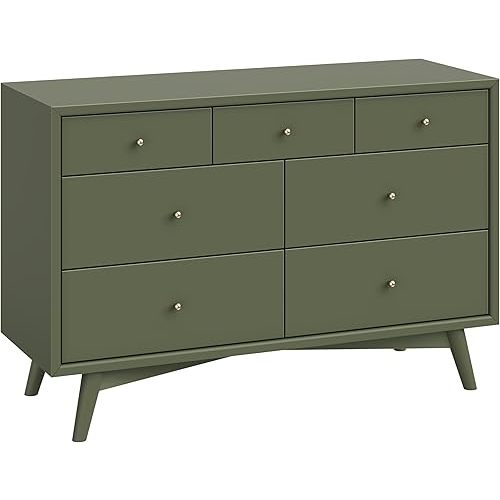 babyletto Palma 7-Drawer Baby Dresser for Nursery - GREENGUARD Gold Certified - Assembled Chest of Drawers for Kids, Boys & Girls - Multi-Purpose Storage Dresser for Bedroom, Living Room, Olive Green