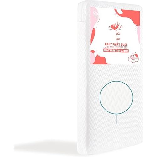 Dream On Me Baby Fairy Dust 5” Full-Size Crib & Toddler Mattress – GREENGUARD Gold & JPMA Certified, Water-Resistant Surface, Machine Washable Cover, Fits Full-Size Cribs & Toddler Beds