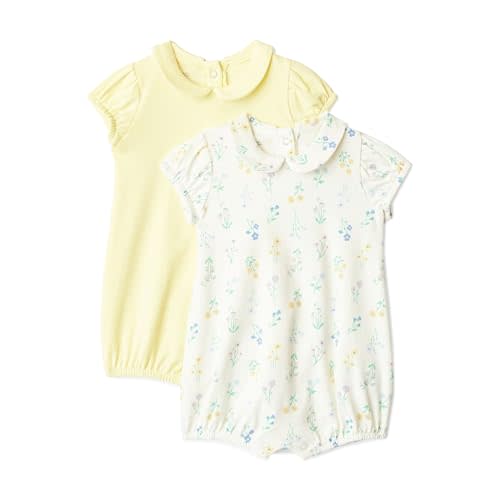 Amazon Essentials x Sofia Grainge Baby Girls' Cotton Short Sleeve Romper with Peter Pan Collar