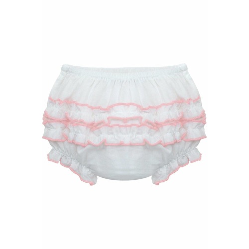 Baby Girls Ruffle Diaper Covers | Pink Trim – Madison Grace Home