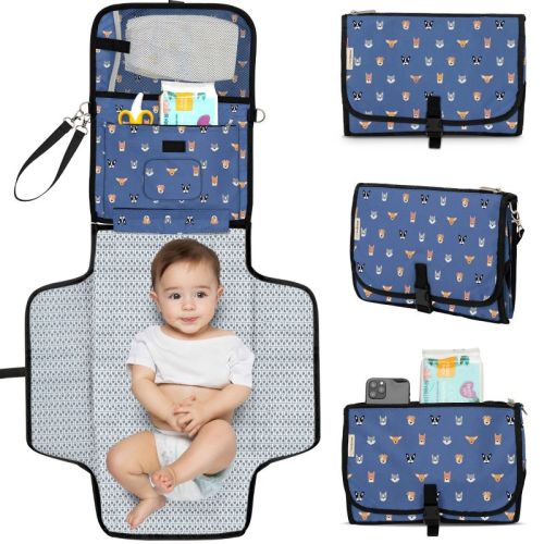 KeaBabies Ezee Portable Diaper Changing Pad, Portable Diaper Changing Mat, Waterproof Foldable Diaper Changing Pad (Pets & Paws)