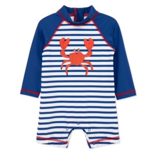 Baby Boys' Crab Print Long-Sleeve Rash Guard Suit
