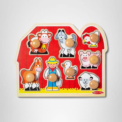 Melissa & Doug Large Farm Jumbo Knob Puzzle, 1 Ea
