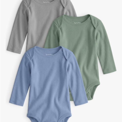 Yoofoss Baby Bodysuits 100% Organic Cotton Baby Onesie Long Sleeve Baby Boys Girls Clothes Soft Newborn Infant Romper, 3 Pack
