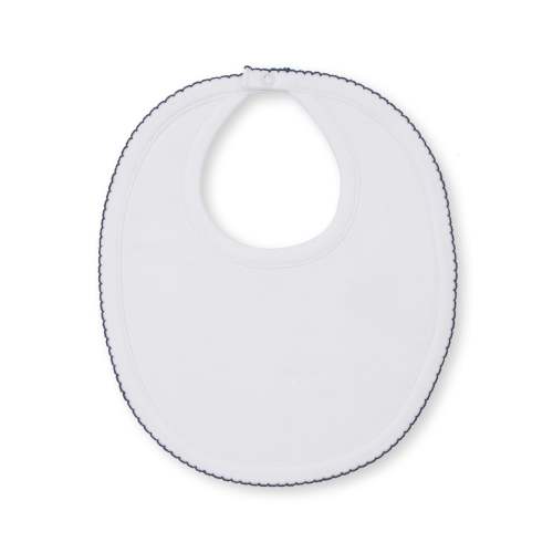 White/Navy Kissy Basics Bib