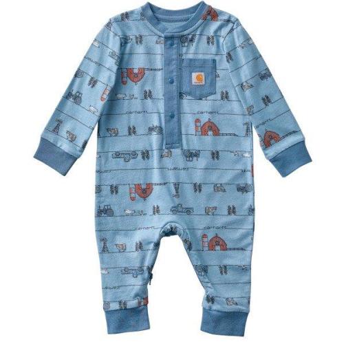 Baby Carhartt Farm Print Long Sleeve Coverall