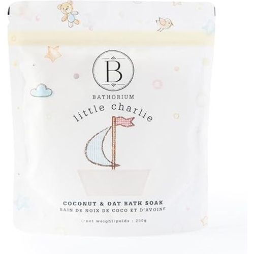 Bathorium Little Charlie Bath Soak – Gentle & Nourishing Soak for Babies & Sensitive Skin, Made with Coconut Milk & Oatmeal, Sulfate-Free, Moisturizes & Soothes Delicate Skin, 250g