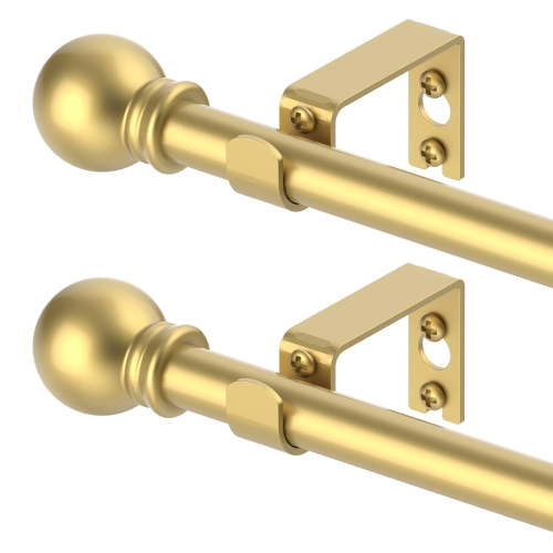 2 Pack Black Heavy Duty Metal Curtain Rods with Brackets for 32 to 48 Inch Windows, Durable and Adjustable Window Drapery Hardware Set
