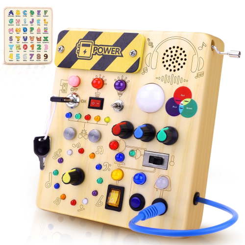 Sumsoltic Busy Board,Montessori Toys for 1-3 Year Old Boys & Girls,Travel Educational Learning Activities for Toddlers