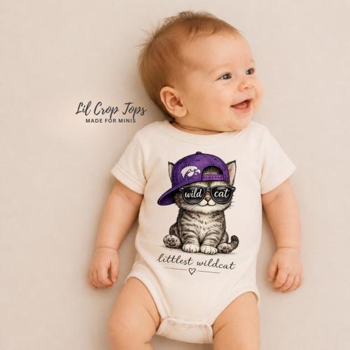 Littlest Wildcat Baby Onesie, Kansas State Baby Outfit, Wildcat Baby Bodysuit, K State Football Baby Clothes, Baby Shower Gift, Game Day