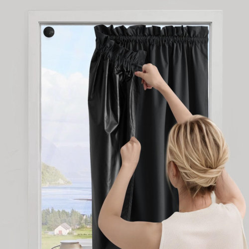 100% Blackout Portable Curtains with Suction Cups, Lightweight Travel Curtains Easy to Catch & Install Window Treatments Thermal Insulated Blinds for Baby/Bedroom, 8 Panel | Wayfair