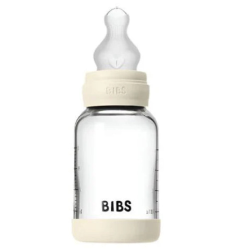BIBS Baby 4oz Silicone Glass Bottle with Bumper