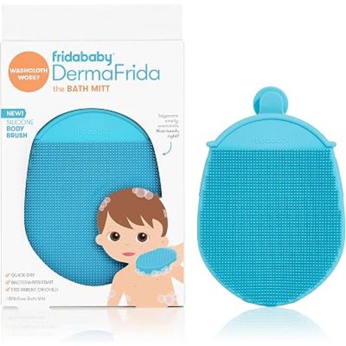 Frida Baby DermaFrida The Bath Mitt, Toddler Body Bath Brush, Silicone