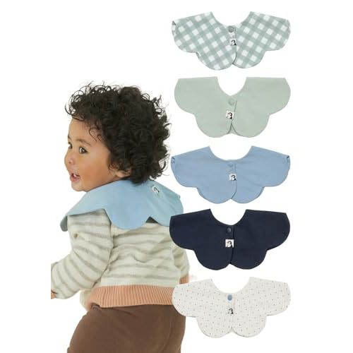 Konny Baby Bib 3/5/7-Pack Set, 360 ​​° Rotate, Soft and Absorbent Drooling for Toddler Boys Girls Baby Essentials