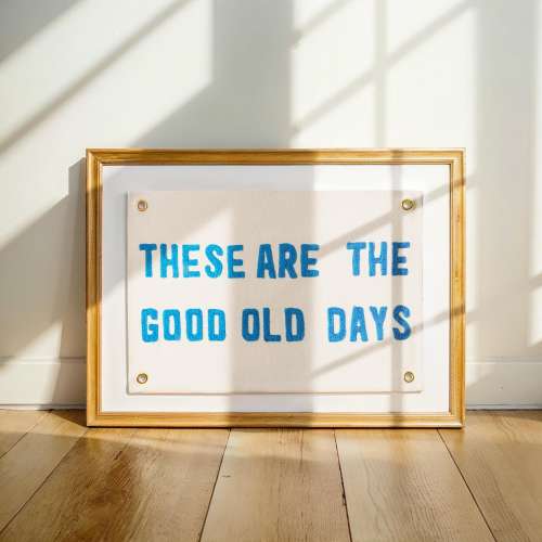 Good Old Days Flag , Hanging Canvas Banner Wall Decor,Vintage Canvas Banner,Wall Art Pennant for Nursery,Living Room Decor Pennant