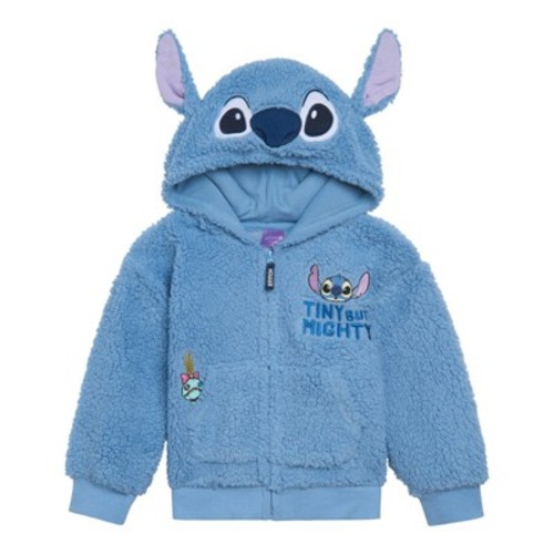Disney Lilo & Stitch Newborn Baby Boys Cozy Faux Sherling Cosplay Hoodie Blue 0-3 Months