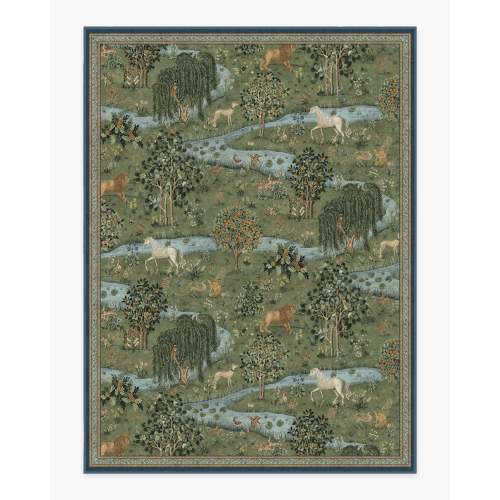 Morris & Co. Owl & Willow Green Tufted Rug | Ruggable