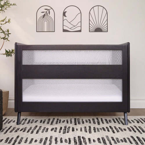 HALO 3-in-1 Convertible Wood Baby Cribs with Mesh Walls