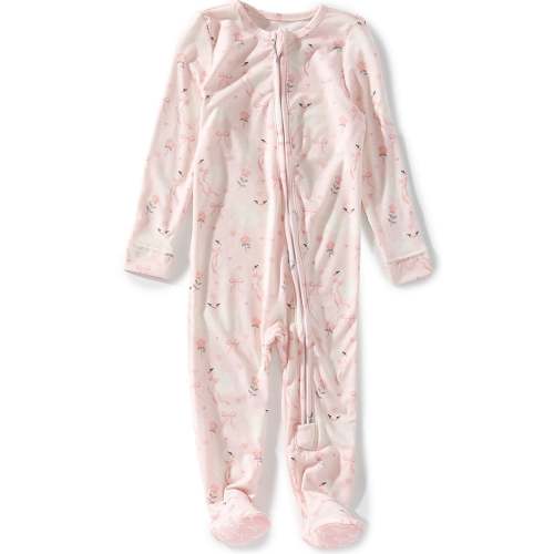 Copper Pearl Baby Girls Long Sleeve Allover Print Adelia Zip-Up Pajama Footie