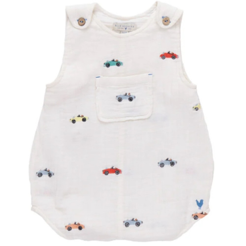 Baby Boys Noah Jumper - Vintage Car Embroidery Vintage Car Embroidery - Pink Chicken | Maisonette