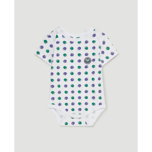 Wimbledon Tennis Babygrow Ball Spot Onesie - White: 3-6MOS