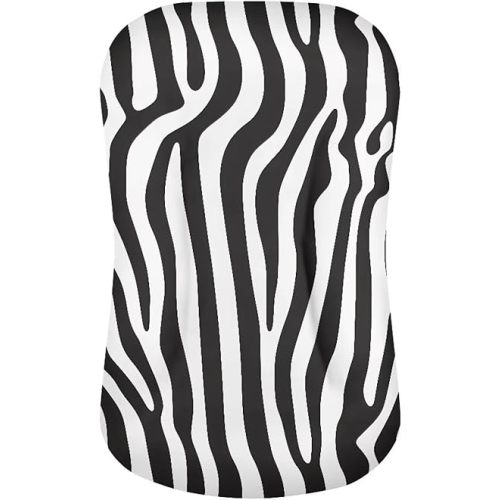 Zebra Stripe Baby Bassinet Sheet, Classic Black White Animal Stripes Baby Crib Sheet, Modern Minimalist Style Universal for Oval, Hourglass Rectangle Bassinet Mattress