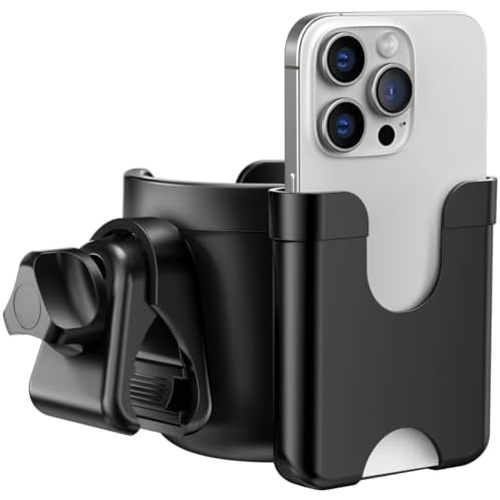 Guiseapue Cup Holder for Walker: Stroller Cup Holder Attachment with Phone Holder, Wheelchair/Stroller Accessories for Rollator, Bike, Scooter, Baby Essentials,New Mom