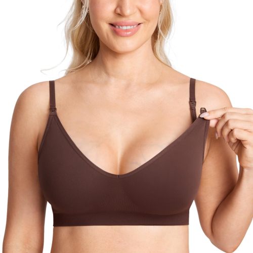 Amazon.com: MOMANDA Seamless Nursing Bras for Breastfeeding | Maternity sleep bralettes, V neck, Wireless, Comfortable, For women