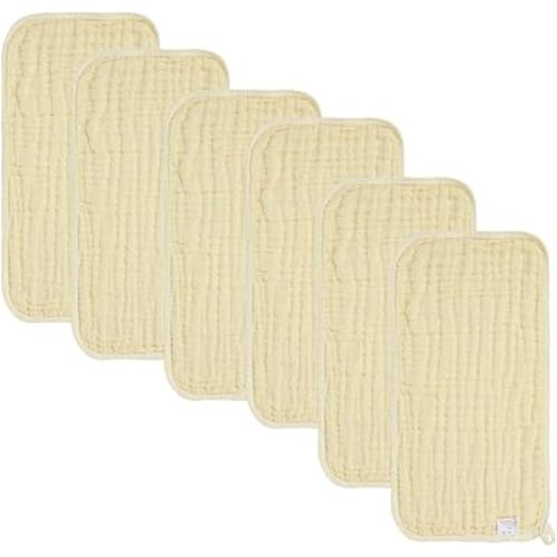 Baby Burp Cloths Muslin Washcloths 6Pack - Muslin Burp Cloths Large 20''x10'' Extra Soft Absorbent Baby Burp Rags for Newborn 100% Cotton for Boys Girls Gift 6 Layers Machine Washable