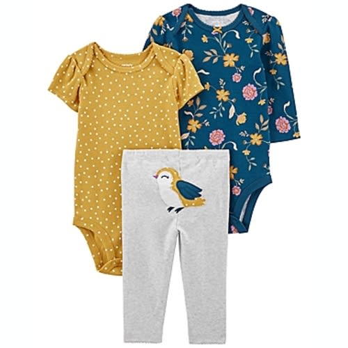 carter's® Size 3M 3-Piece Floral Bodysuit and Pant Set in Yellowcarter's® Size 3M 3-Piece Floral Bodysuit and Pant Set in Yellow