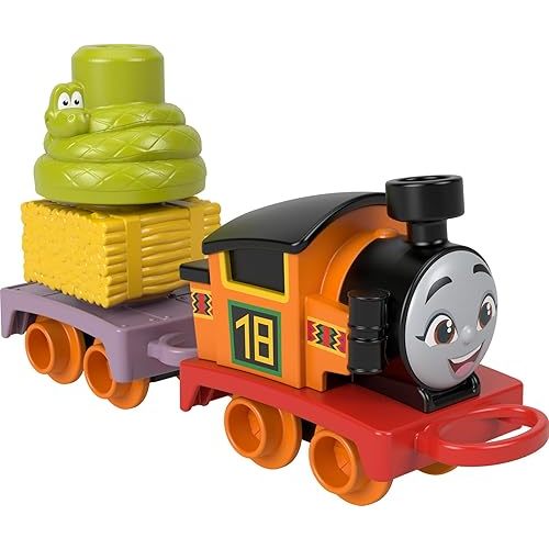 Thomas & Friends Toddler Toy My First Nia Push-Along Train with Stacking Cargo for Kids Ages 18+ Months