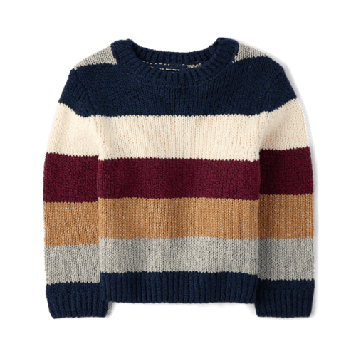 Baby And Toddler Boys Colorblock Sweater - Cream