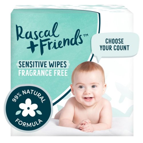 Rascal + Friends Sensitive Baby Wipes, 216 Count