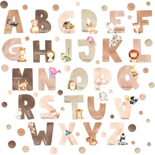 Boho Alphabet ABC Wall Decal Decor Peel and Stick Letters Name Sign Sticker
