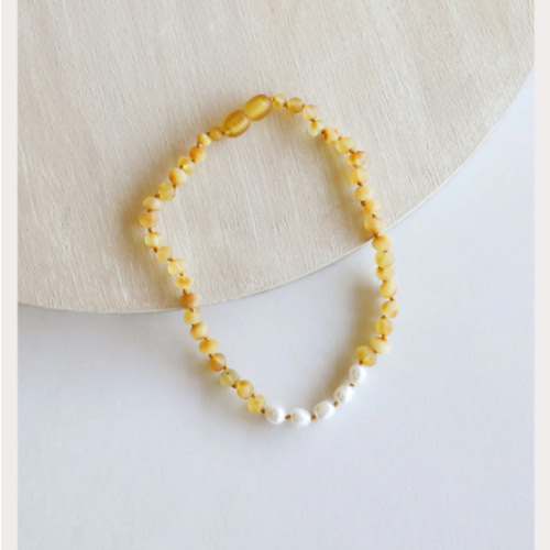 Raw Honey Baltic Amber + Pearl || Necklace – CanyonLeaf