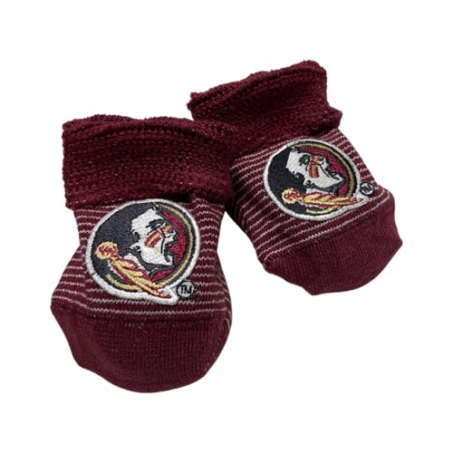 Two Feet Ahead Baby Bootie Socks Striped – Soft, Cozy & Machine Washable Organic Cotton Stay-on Socks - Made in USA (Stripe)