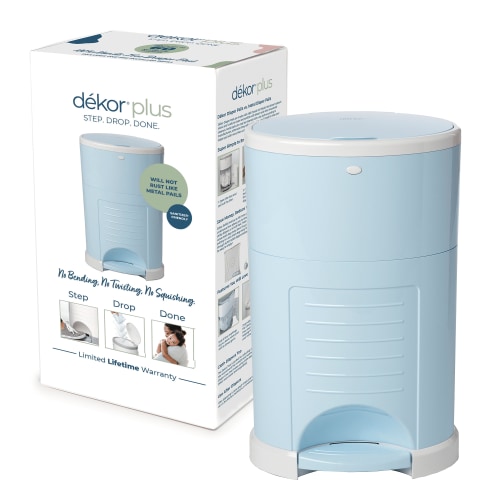 Dekor Plus Hands-Free Diaper Pail | Soft Blue