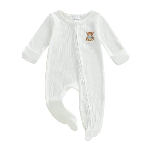 My First Christmas Baby Boy Outfit Newborn Gingerbread Man Footie Romper Fall Winter Infant Waffle Knit Clothes