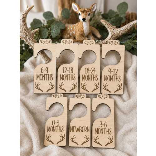 Antler Baby Closet Dividers | Rustic Western Nursery Organizer