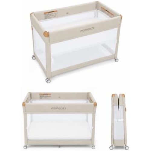 Momcozy 4-in-1 Baby Playard with Bassinet, Quick Fold Pack and Play