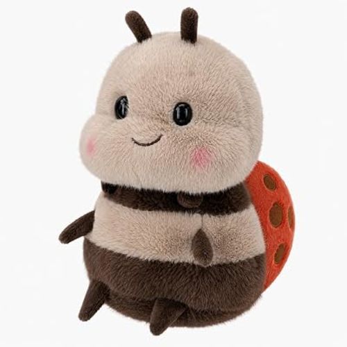Chubby Smiling Ladybug Plush, Lucky Soft Seven-Spotted Ladybug Plush Toy, Cute Insect Stuffed Animal, The Best Gift for Child and Partners(8 inch)