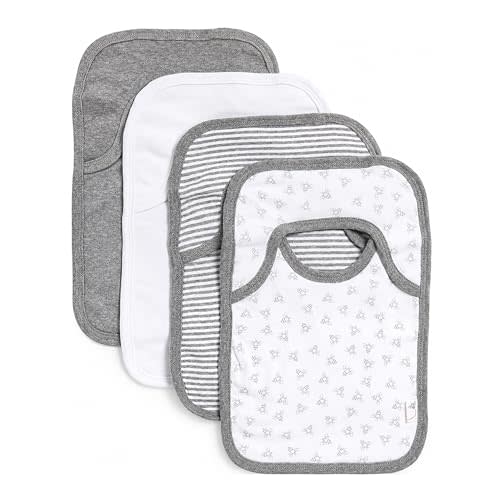 Burt’s Bees Baby Unisex Baby Bibs, Lap-Shoulder Drool Cloths, 100% Organic Cotton with Absorbent Terry Towel Backing Bibs