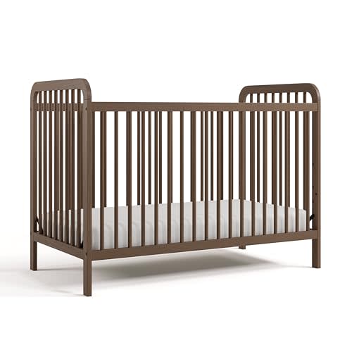 Storkcraft Pasadena Convertible Crib (Hazelnut) – GREENGUARD Gold Certified, 100% Solid Wood, Fits Standard Crib Mattress, Converts to Toddler Bed and Daybed, 4 Adjustable Mattress Heights