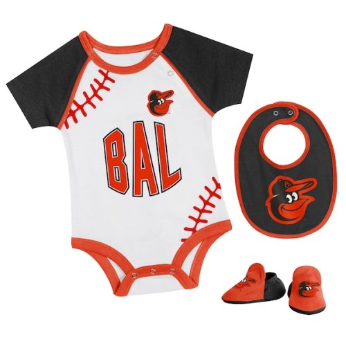 Baltimore Orioles Newborn & Infant Tied Up Bodysuit, Bib & Bootie Set