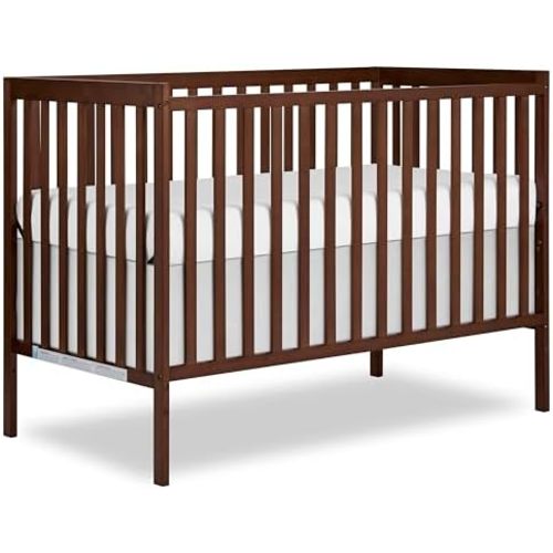 Dream On Me Synergy 5-in-1 Baby Crib, Converts to Toddler Bed, Walnut Brown