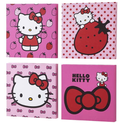Hello Kitty Wall Décor for Kids Room, 4-Pack