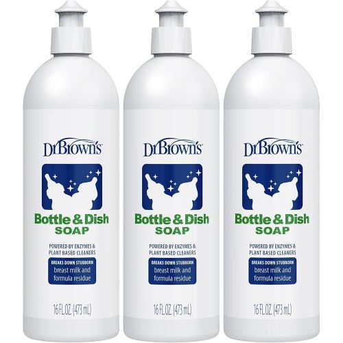 Dr. Brown's Bottle & Dish Soap for Baby Bottles and Baby Accessories, Plant-Derived, Fragrance-Free, 16 fl oz, 3 Pack