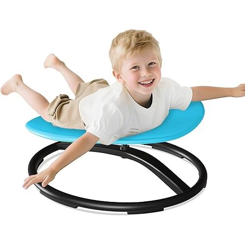 21" L × 19" W Large Size Spinning Chair For Autistic Kids, Toddler Sensory Spinning Chair, Sensory Toys Gifts For Kids With Autism & ADHD, Sit And Spin Training Body Coordination, Azure Rounded Shape