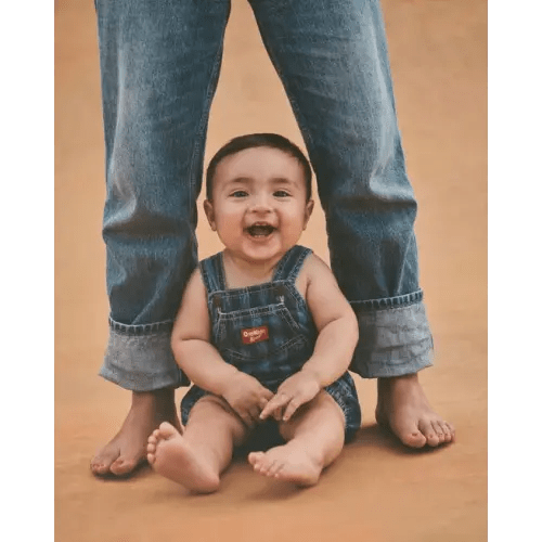Baby Striped Denim Shortall - Dark Wash - OshKosh B'gosh | Carter's