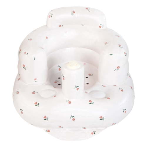 RoamReady Inflatable Baby Floor Seat with Built-In Pump, Portable Sit-Up Support Chair for Infants 3 Months+,Tulip